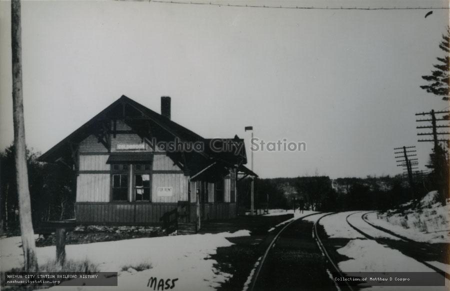 Postcard: Railroad Station, Coldbrook, Massachusetts